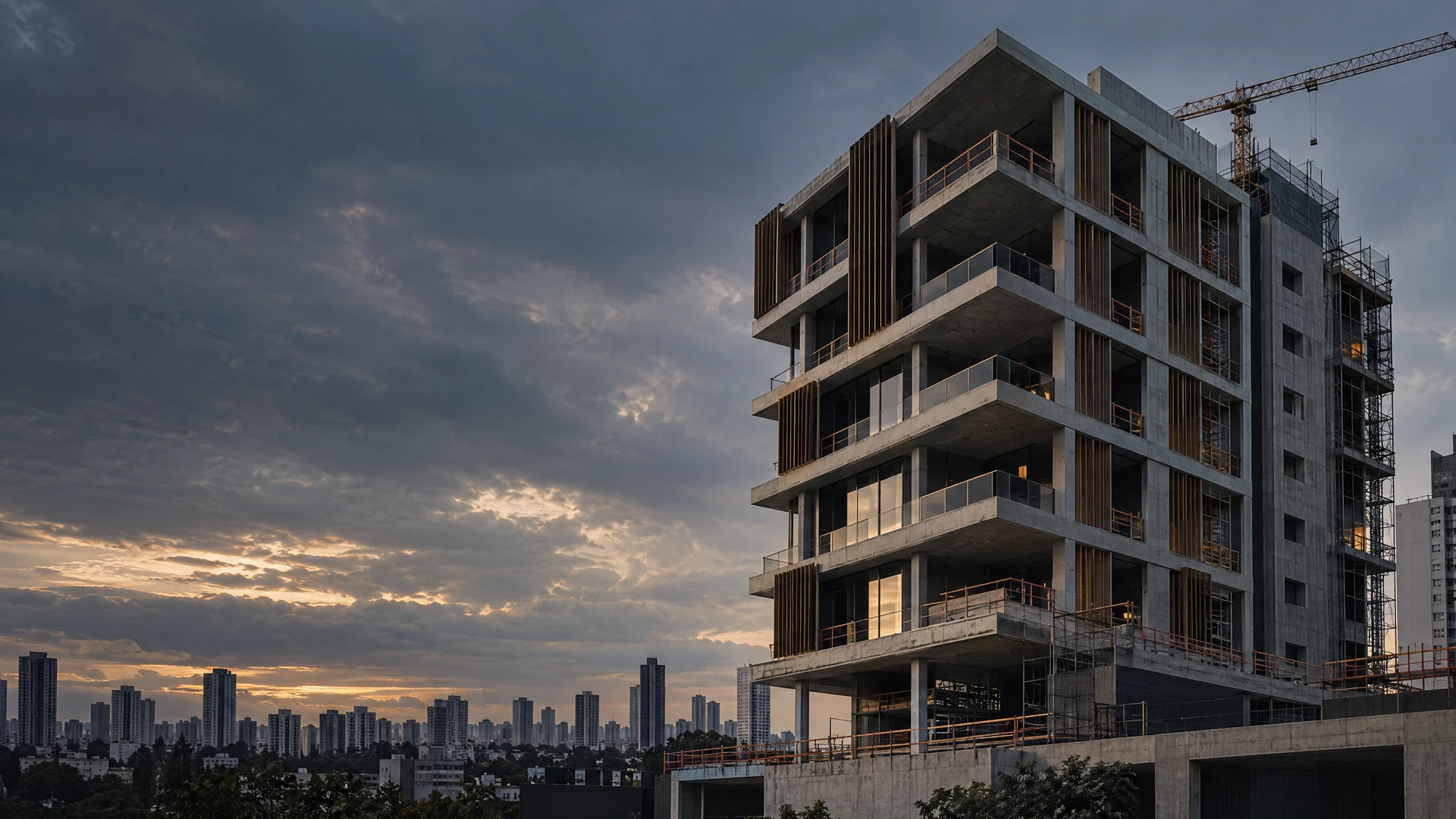 Imagem ilustrativa de uma edificação contemporânea em construção; não representa obra atribuída à empresa.